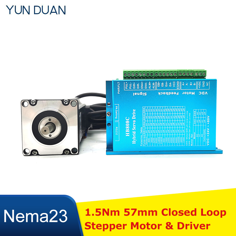 1.5Nm ปิด Loop Stepper Motor D - Nema 23 Closed Loop Stepper Motor Driver Kit บทวิจารณ์และราคา